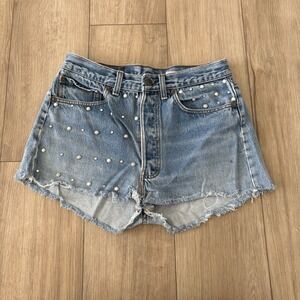 Levi's 501 Shorts Womens‎ 33 Denim Cutoffs Button Fly American Festival Cowgirl